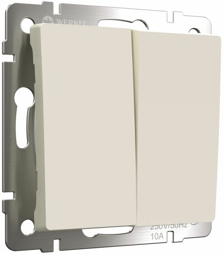 Выключатель самовозвратный без рамки Werkel 2-кл. айвори матовый фото Выключатель самовозвратный без рамки Werkel 2-кл. айвори матовый картинка